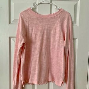 Light Weight Crew Neck Sweatshirt with eyelet Back